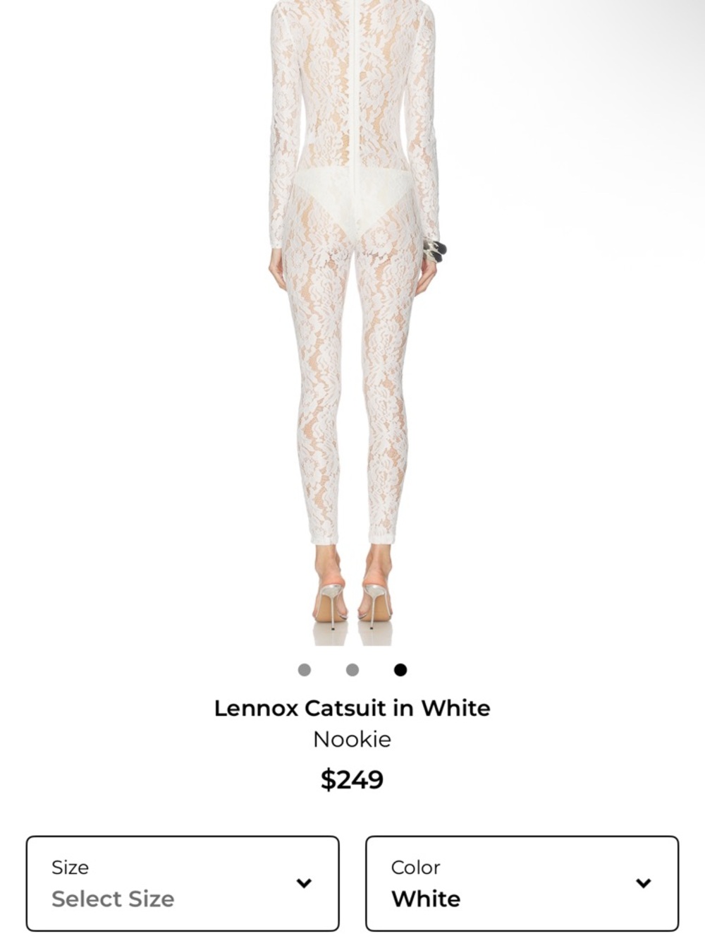 Nookie White Sheer Lace Jumpsuit